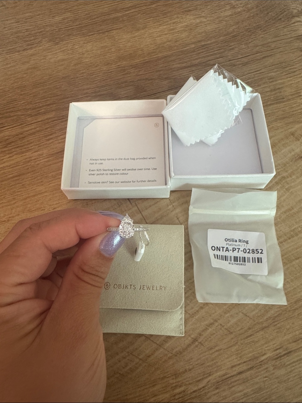 Otilia Silver Halo Ring (engagement ring for travel or everyday!) - Picture 2 of 3